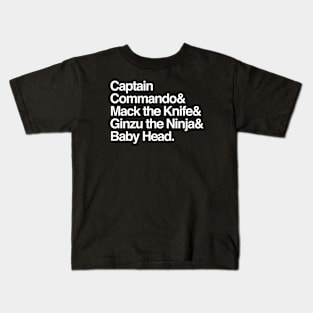 Names & Captain of Beat Em Ups Kids T-Shirt